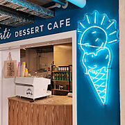 Teal LED neon ice-cream light